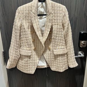 Tweed Gold and Cream Blazer